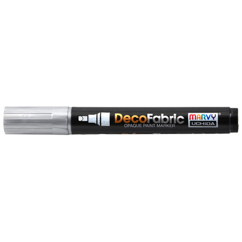 6 Pack Uchida DecoFabric Opaque Paint Marker Chisel Tip-Metallic Silver 5A00219T-1G445 - 028617255804