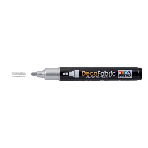 6 Pack Uchida DecoFabric Opaque Paint Marker Chisel Tip-Metallic Silver 5A00219T-1G445