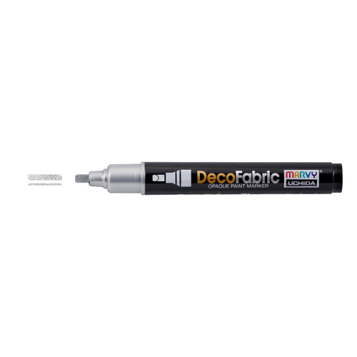6 Pack - Uchida DecoFabric Opaque Paint Marker Chisel Tip-Metallic Silver - 5A00219T-1G445