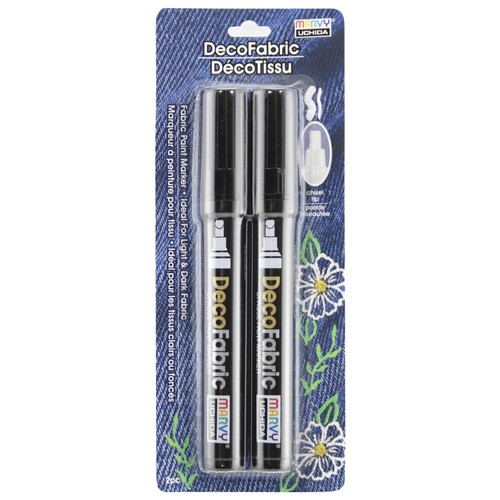 3 Pack - Uchida DecoFabric Opaque Paint Marker Chisel Tip 2/Pkg-Black - 5A00219W-1G449 - 028617265940