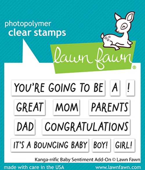 3 Pack Lawn Fawn Clear Stamps 3"X2"-Kanga-rrific Baby Sentiment Add-On 5A0021LM-1G4HQ - 789554581011