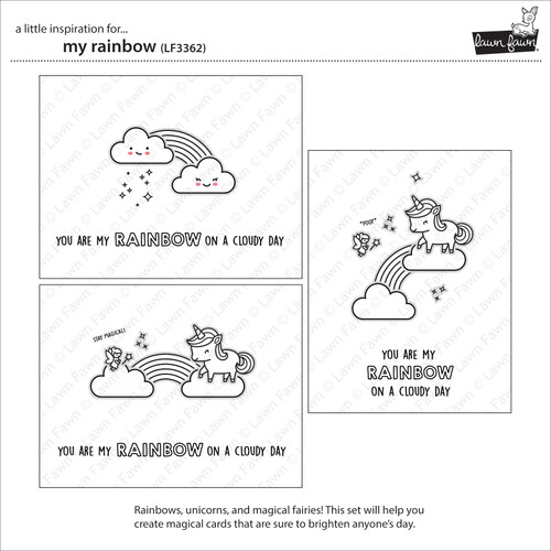 2 Pack Lawn Fawn Clear Stamps 3"X4"-My Rainbow 5A0021MJ-1G4HW