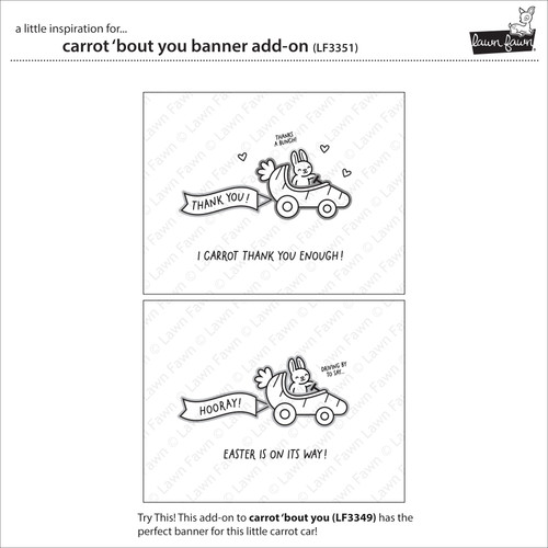 3 Pack Lawn Fawn Clear Stamps 3"X2"-Carrot 'bout You Banner Add-On 5A0021LX-1G4JB