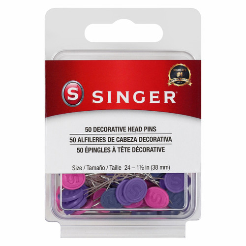3 Pack - SINGER Decorative Head Straight Pins -50/Pkg - 5A0021QW-1G4N9 - 071081001095