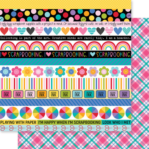 25 Pack Let's Scrapbook! Double-Sided Cardstock 12"X12"-Borders 5A0021TN-1G4TM - 819812016051