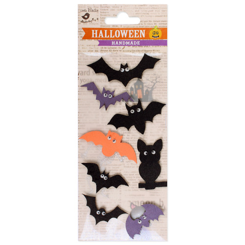 6 Pack Little Birdie Halloween Embellishments 8/Pkg-Bats 5A002185-1G41F - 726465506825