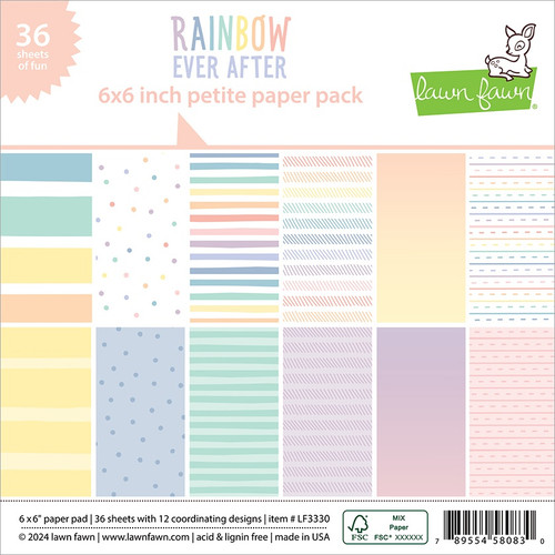 2 Pack Lawn Fawn Double-Sided Paper Pad 6"X6"-Rainbow Ever After 5A0021QC-1G4MD - 789554580830