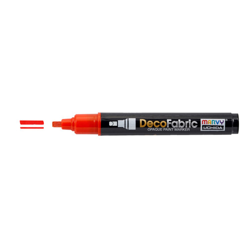 6 Pack Uchida DecoFabric Opaque Paint Marker Chisel Tip-Red 5A00219T-1G43B