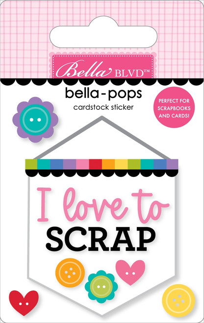 6 Pack Let's Scrapbook! Bella-Pops 3D Stickers-Scrap Banner 5A0021TJ-1G4S7 - 819812016174