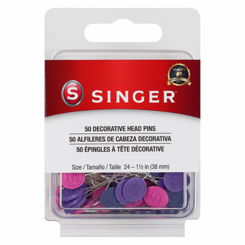 SINGER Decorative Head Straight Pins -50/Pkg 5A0021QW-1G4N9 - 071081001095