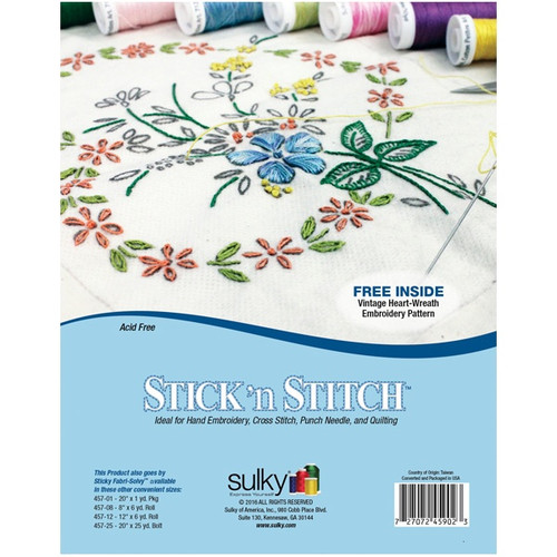 Sulky Stick 'n Stitch Printable Sheets 12/Pkg-White, 8.5"x11" - 5A00229F-1G4XV Sulky Stick 'n Stitch Printable Sheets 12/Pkg-White, 8.5"x11" - 5A00229F-1G4XV