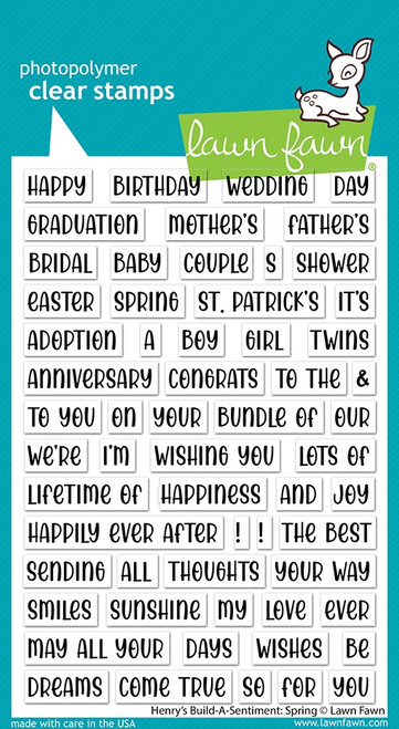 Lawn Fawn Clear Stamps 4"X6"-Henrys Build-A-Sentiment: Spring 5A0021ML-1G4JG - 789554581141