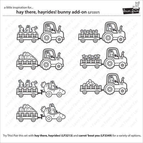 Lawn Fawn Clear Stamps 3"X2"-Hay There, Hayrides! Bunny Add-On 5A0021MY-1G4JK