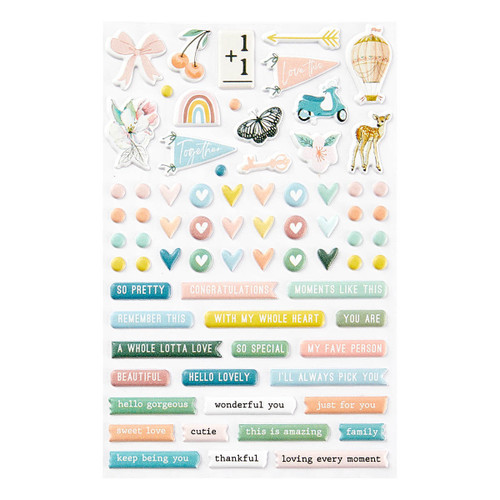 Spellbinders Puffy Motif Stickers From Rosie's Studio-Heartfelt 5A0021RY-1G4P0 - 9420041682385