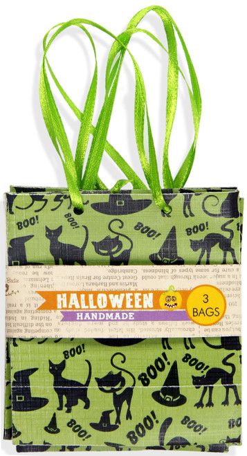 Little Birdie Halloween Printed Gift Bags 3.15"X3.46" 3/Pkg-Cats & Hats 5A00218X-1G423 - 726465506498