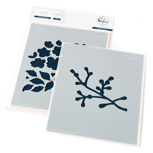 Pinkfresh Studio Stencil 2/Pkg-Cherry Blossoms 5A0021P5-1G4L7 - 736952884862