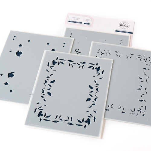 Pinkfresh Studio Stencils 4.25"X5.25" 4/Pkg-Making Things Happen - 5A0021NZ-1G4L9 - 736952884800