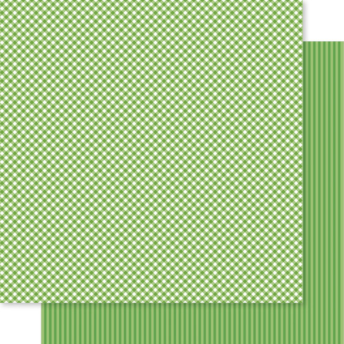 25 Pack Bella Besties Gingham & Stripes Double-Sided Cardstock 12X12-Guacamole 5A0021SV-1G4SV - 819812016549