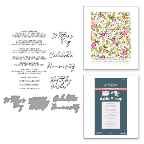 Spellbinders Press Plate & Die Set By Yana Smakula-Let's Celebrate Sentiments - 5A0021PY-1G4LY Spellbinders Press Plate & Die Set By Yana Smakula-Let's Celebrate Sentiments - 5A0021PY-1G4LY