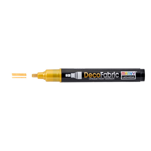 Uchida DecoFabric Opaque Paint Marker Chisel Tip-Metallic Gold - 5A00219T-1G43F