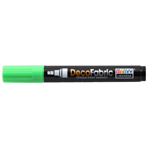 Uchida DecoFabric Opaque Paint Marker Chisel Tip-Fluorescent Green - 5A00219T-1G43V - 028617261409