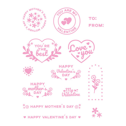 Tonic Studios Stamp Set-Mother's Day & Valentine Day Tag - 5460ESTA