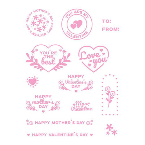 Tonic Studios Stamp Set-Mother's Day & Valentine Day Tag 5460ESTA