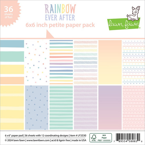 Lawn Fawn Double-Sided Paper Pad 6"X6"-Rainbow Ever After 5A0021QC-1G4MD - 789554580830