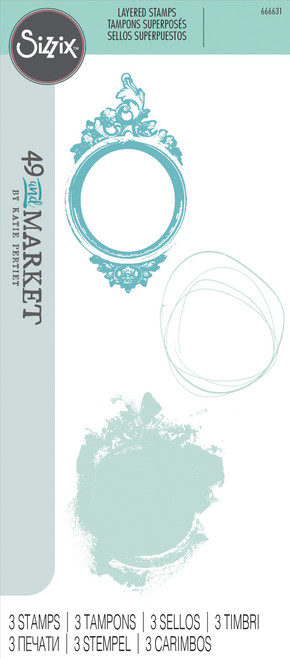 Sizzix Layered Clear Stamps By 49 & Market-3/Pkg 666631 - 630454289043
