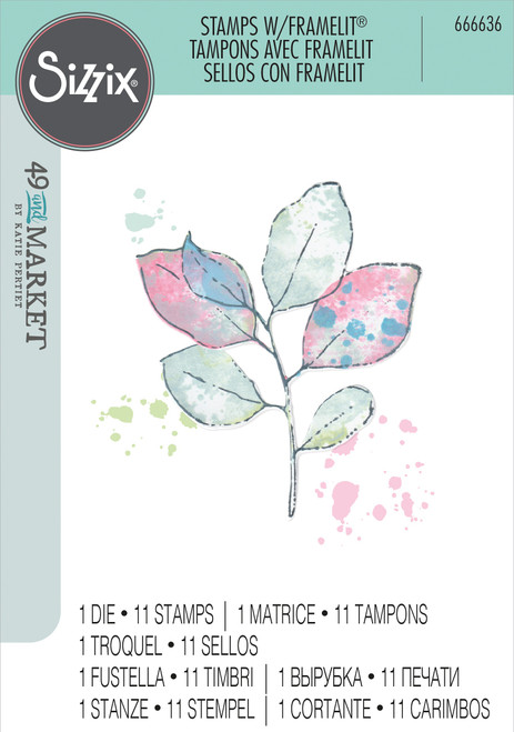 Sizzix Framelits Die & A5 Stamp Set By 49 & Market-12/Pkg - 666636 - 630454289098
