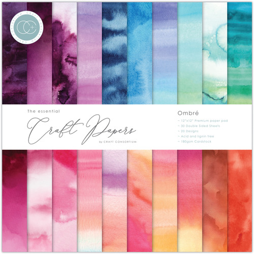 Craft Consortium Double-Sided Paper Pad 12"X12" 30/Pkg-Ombre - 5A0021GY-1G492 - 5060921932151