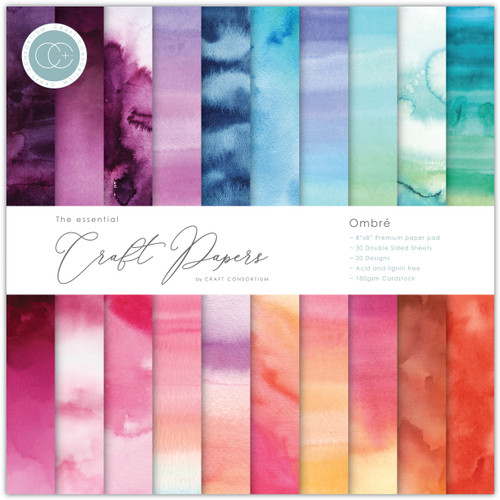 Craft Consortium Double-Sided Paper Pad 8"X8" 30/Pkg-Ombre 5A0021GZ-1G493 - 5060921932175