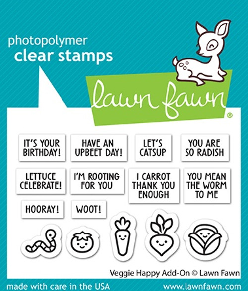 Lawn Fawn Clear Stamps 3"X2"-Veggie Happy Add-On 5A0021LC-1G4HR - 789554580953