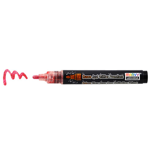 Uchida DecoFabric Just Glitter Premium Marker Chisel Tip-Red - 5A00219S-1G439