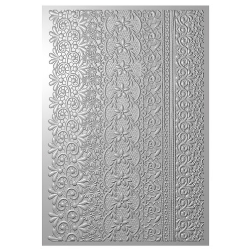 Sizzix 3D Textured Impressions By Eileen Hull-A5 Embossing Folder Lace 666511
