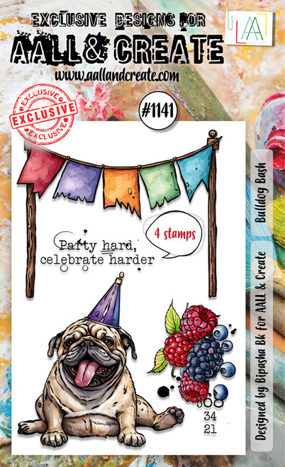 AALL And Create A6 Photopolymer Clear Stamp Set-Bulldog Bash - 5A0020SF-1G3KG - 5060979166188