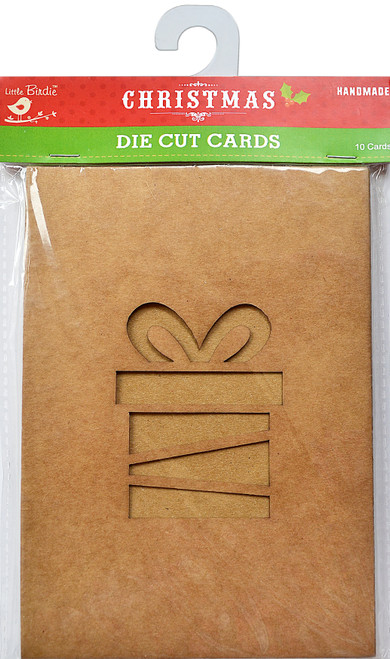 6 Pack Little Birdie Die Cut Kraft Cards 10/Pkg-Gift Box 5A0021FJ-1G466 - 8903236552331