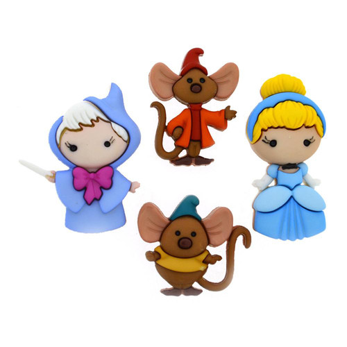 3 Pack - Dress It Up Licensed Embellishments-Disney Cinderella - DIULBTN-1G5KX