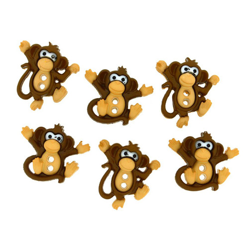 6 Pack - Dress It Up Embellishments-Sew Cute Monkeys - DIUBTN-7678
