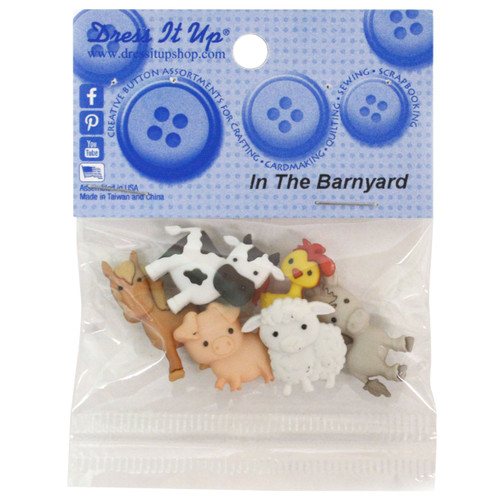 6 Pack - Dress It Up Embellishments-In The Barnyard - DIUBTN3-10418 - 787117587180