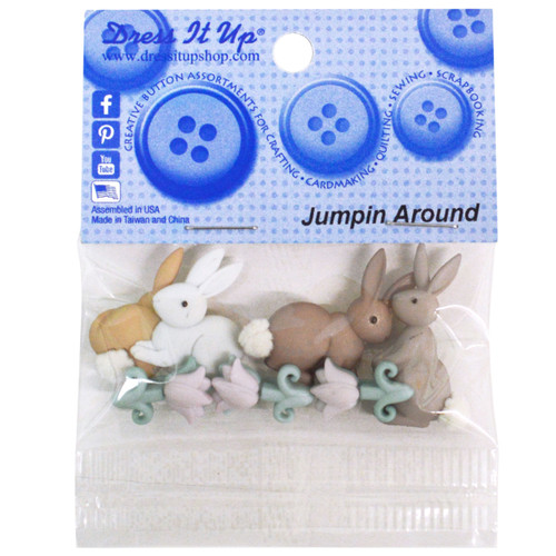 6 Pack - Dress It Up Embellishments-Jumpin Around - DIUBTN3-10275 - 787117585759 6 Pack - Dress It Up Embellishments-Jumpin Around - DIUBTN3-10275 - 787117585759