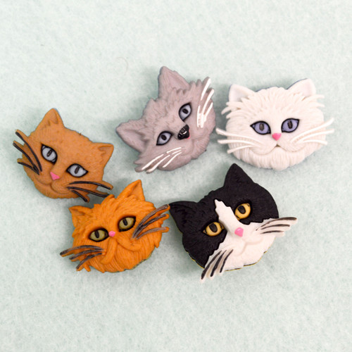 6 Pack - Dress It Up Embellishments-Fuzzy Felines - DIUBTN-5800 6 Pack - Dress It Up Embellishments-Fuzzy Felines - DIUBTN-5800