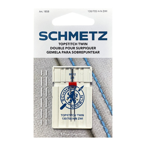 10 Pack - Schmetz Twin Topstitch Machine Needle-Size 2.5/80 - 1858 - 036346318585