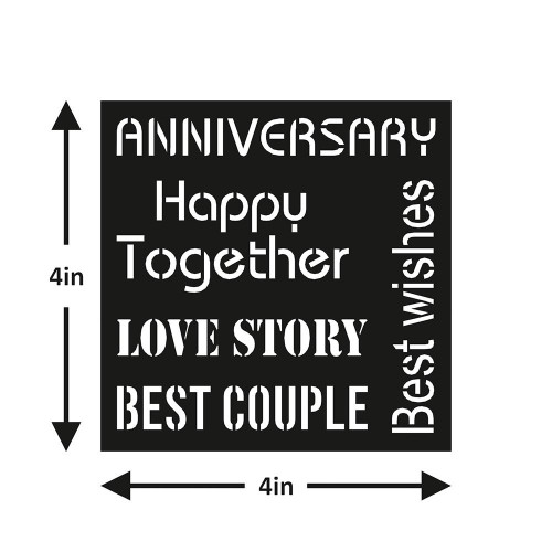 6 Pack - Little Birdie Reusable Stencil 4"X4"-Happy Together - RUSNTL4-83462 6 Pack - Little Birdie Reusable Stencil 4"X4"-Happy Together - RUSNTL4-83462