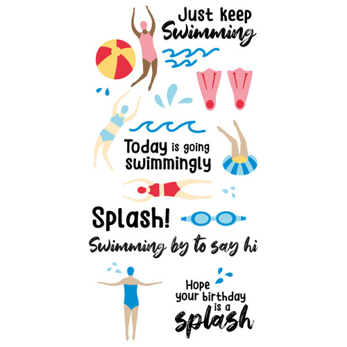 Sizzix Clear Stamps Set By Catherine Pooler 29/Pkg-Synchronized Swimmers 666658