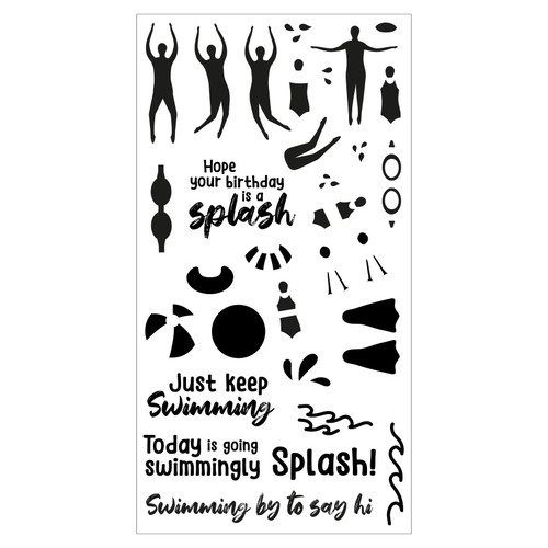 Sizzix Clear Stamps Set By Catherine Pooler 29/Pkg-Synchronized Swimmers 666658