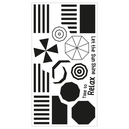 Sizzix Clear Stamps Set By Catherine Pooler 16/Pkg-Beach Blankets & Brellas - 666655