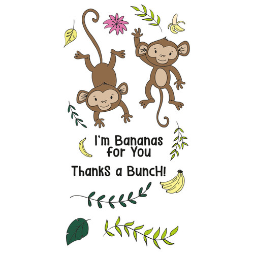 Sizzix Clear Stamps Set By Catherine Pooler 15/Pkg-Going Bananas - 666653