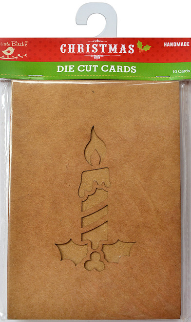 6 Pack Little Birdie Die Cut Kraft Cards 10/Pkg-Candles 5A0021DM-1G47L - 8903236552324