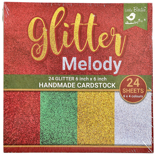 2 Pack Little Birdie Cardstock 6"X6" 24/Pkg-Glitter Melody 5A0021BF-1G47M - 8903236533460